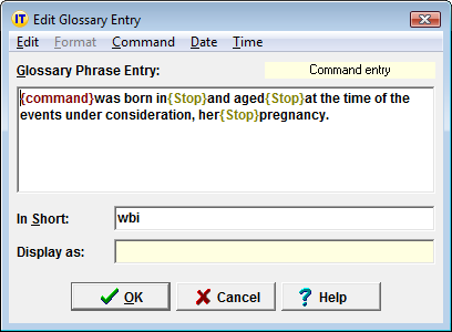 Stop command example