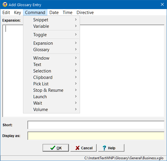 Command Menu