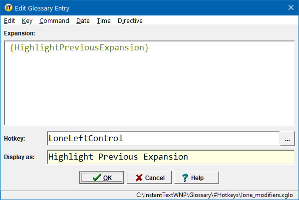 Highlight Previous Expansion Hotkey