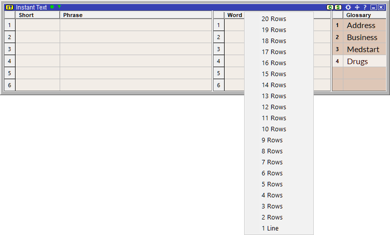 Lines Menu