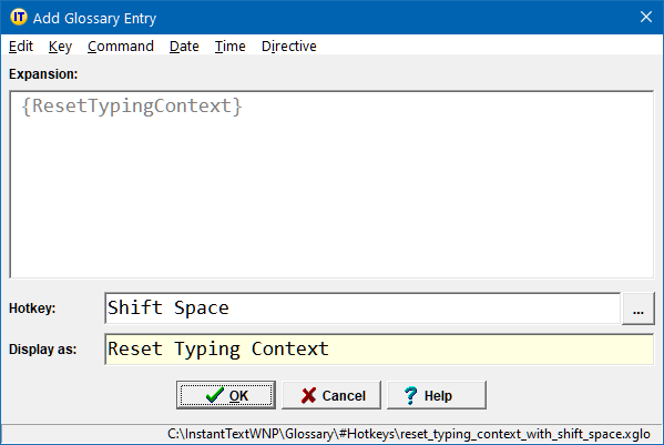 Reset Typing Context Hotkey