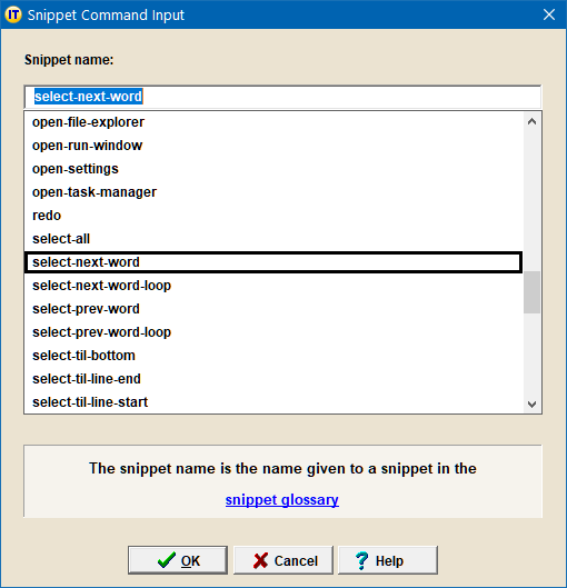 Snippet Input