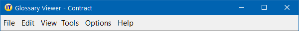 Glossary Viewer Menu Bar