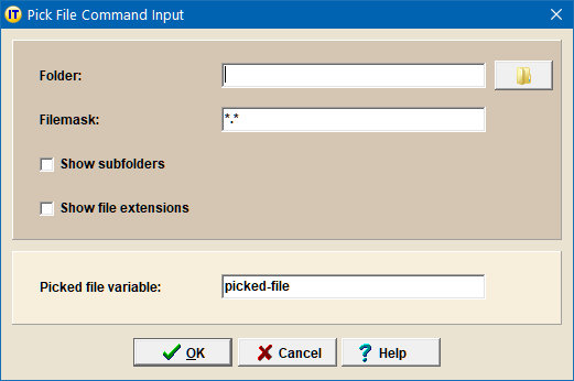 Pick File Command Input