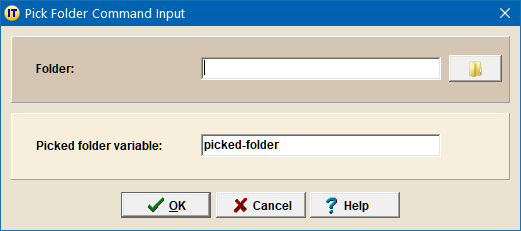 Pick Folder Command Input