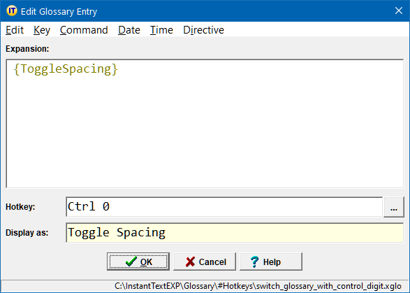Toggle Spacing Hotkey