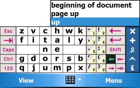 direction keys up